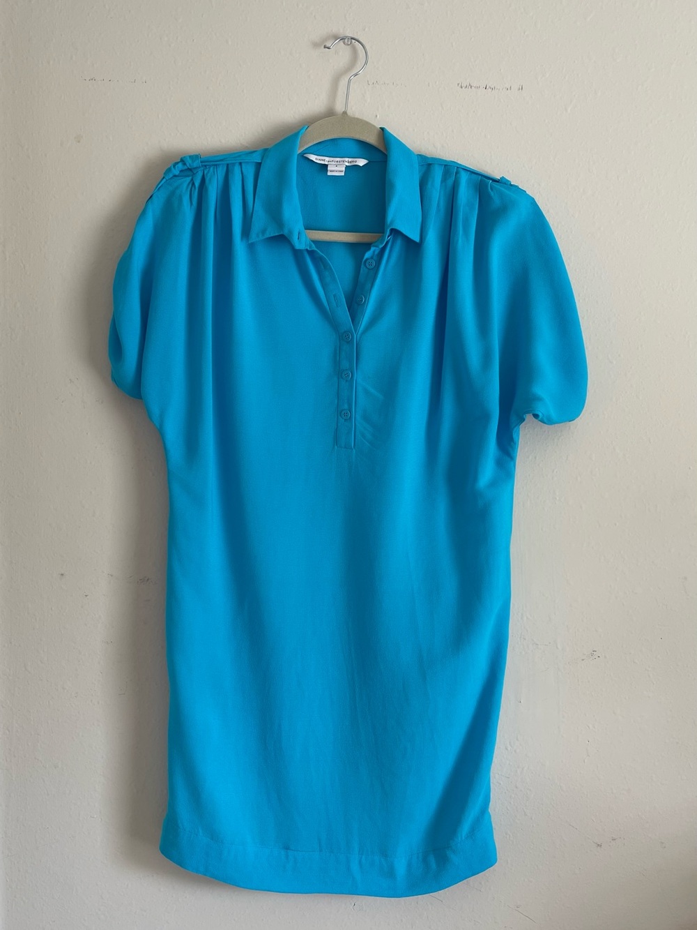 Diane Von Furstenberg Bright Turquoise Polo Midi Dress
